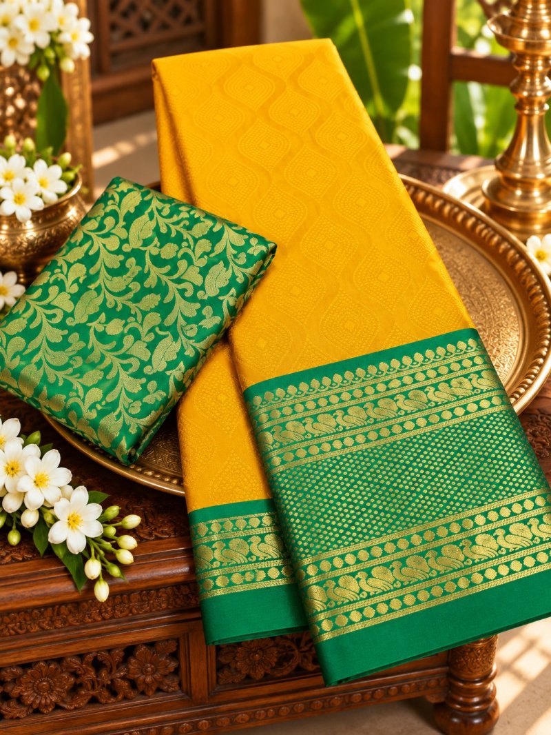 Mandana By Aab Mercerised Copper Silk Saree 